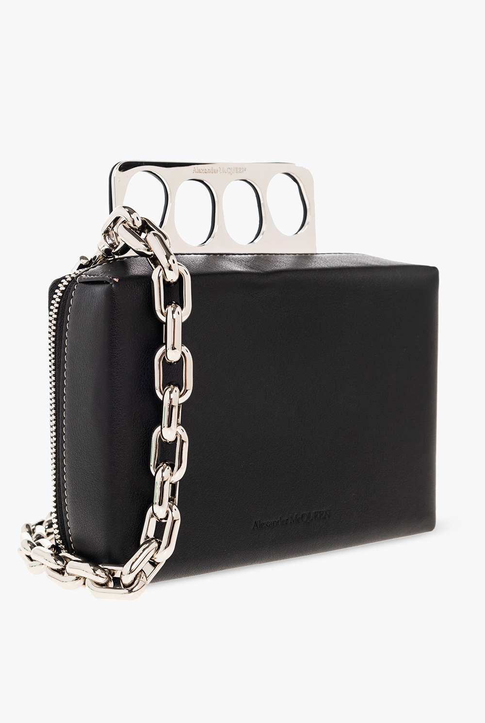 Alexander McQueen crinkled leather clutch bag - Blind 'Grip